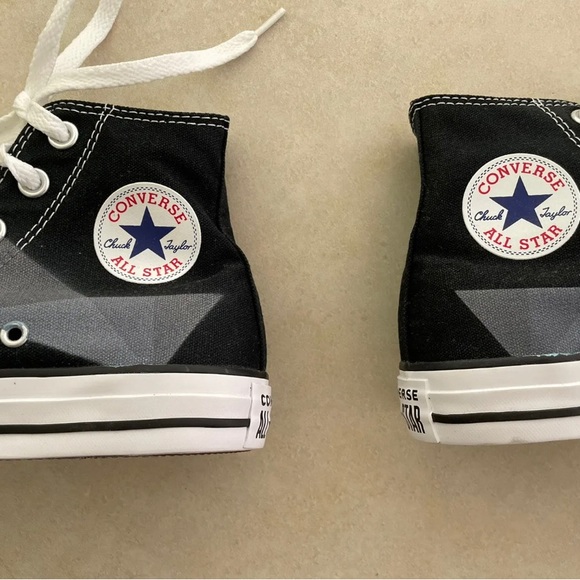 Women's Custom Print Geometric All Star Converse Black/Gray -Brand New Size 5.5 - Picture 10 of 12